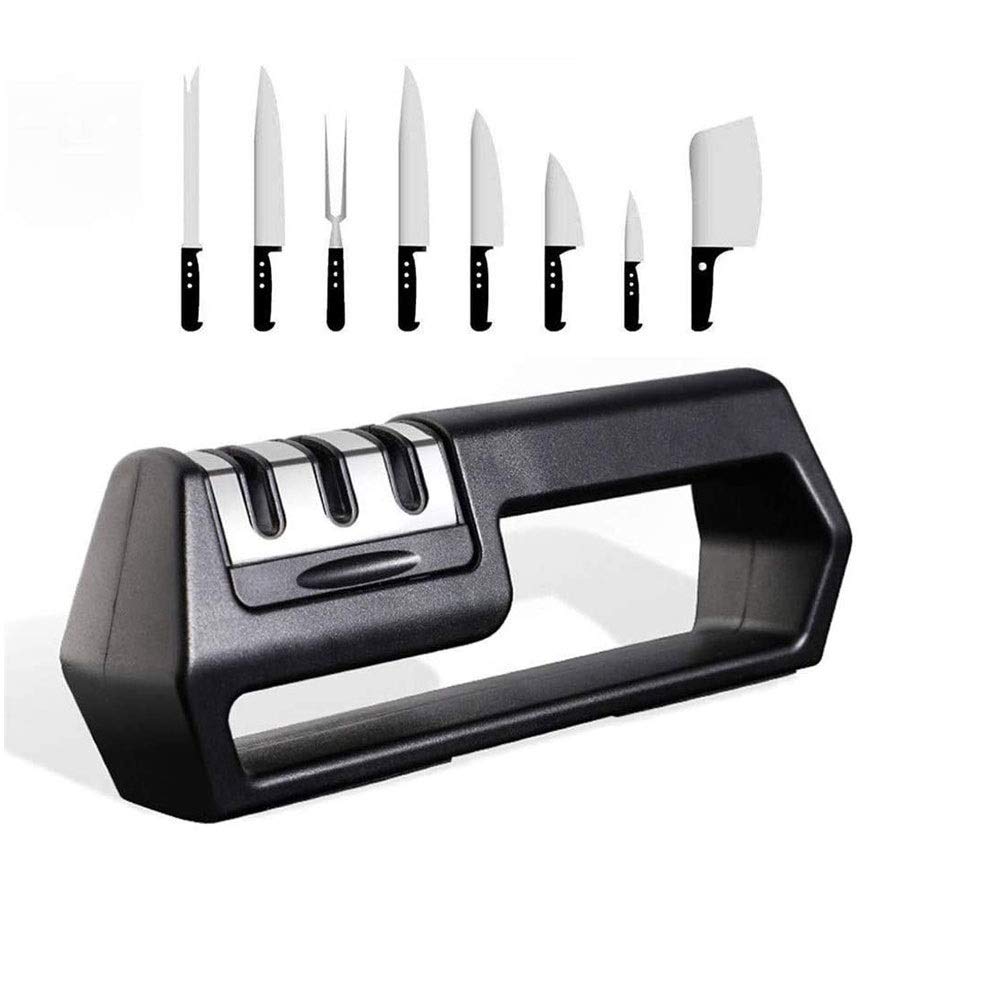 Huixinliang 3-Stage Knife Sharpener & Cut-Resistant Glove Set - Professional Blade Restorer for Kitchen, Chef, Paring & Pocket Knives | Sharpens, Polishes & Repairs Dull Blades | Ideal for Home Cooking, Camping & Outdoor Activities