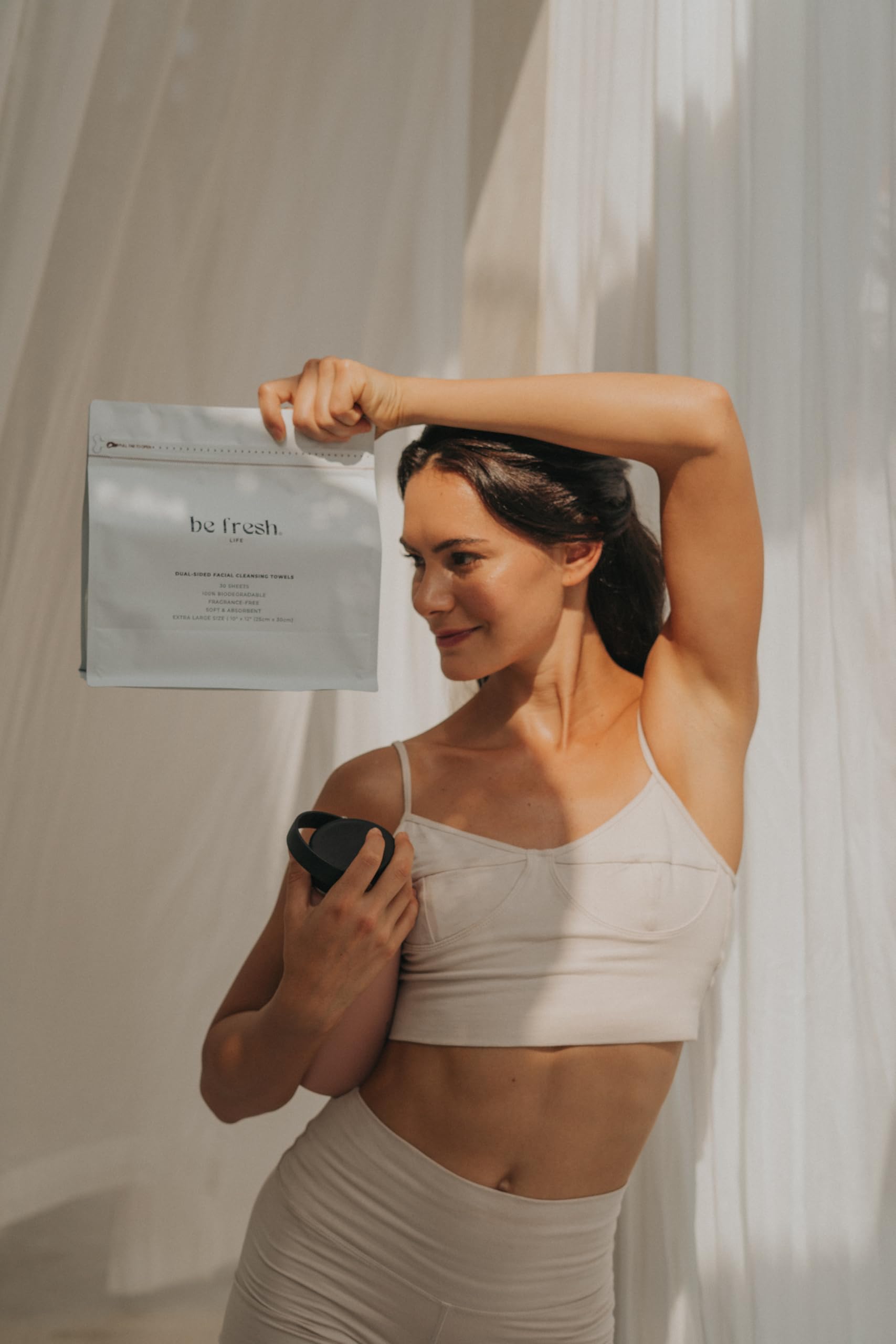 Biodegradable Disposable Face Towels 30CT - Gentle Makeup Remover & Facial Cleansing Wipes for Travel, Gym & Daily Skincare Routine