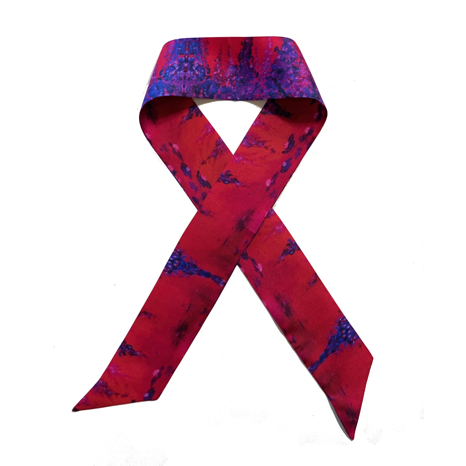 Luxury Fuchsia Silk Twilly Scarf - Elegant Fashion Accessory for Women, Perfect for Handbags, Hats & Hair Styling
