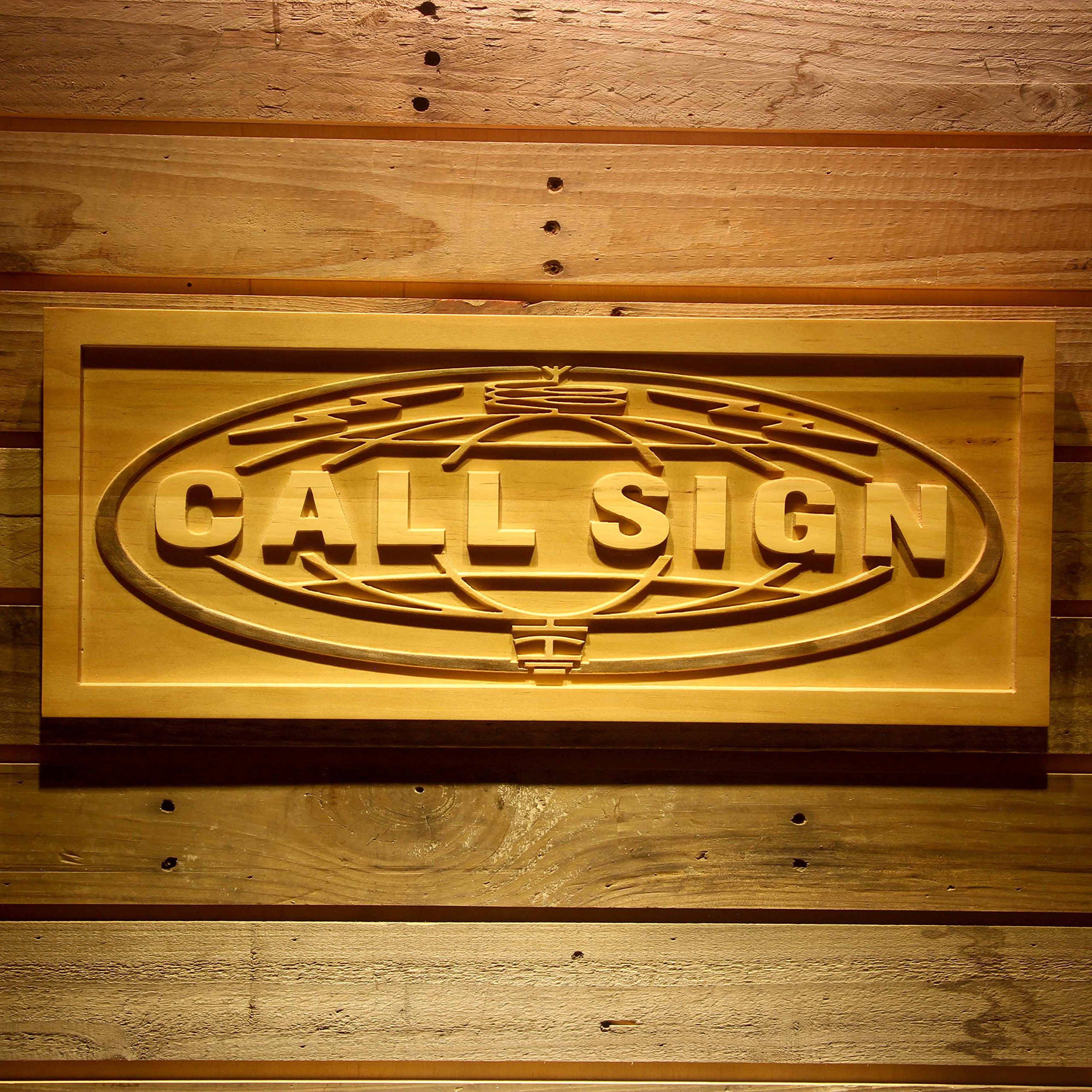 ADVPRO wpa0149 Personalized Call Sign Fletcher Radio Recording - Custom Engraved Wooden Sign 26.75 x 10.75 - Perfect for Ham Radio Operators, Home Office Decor & Man Cave Wall Art