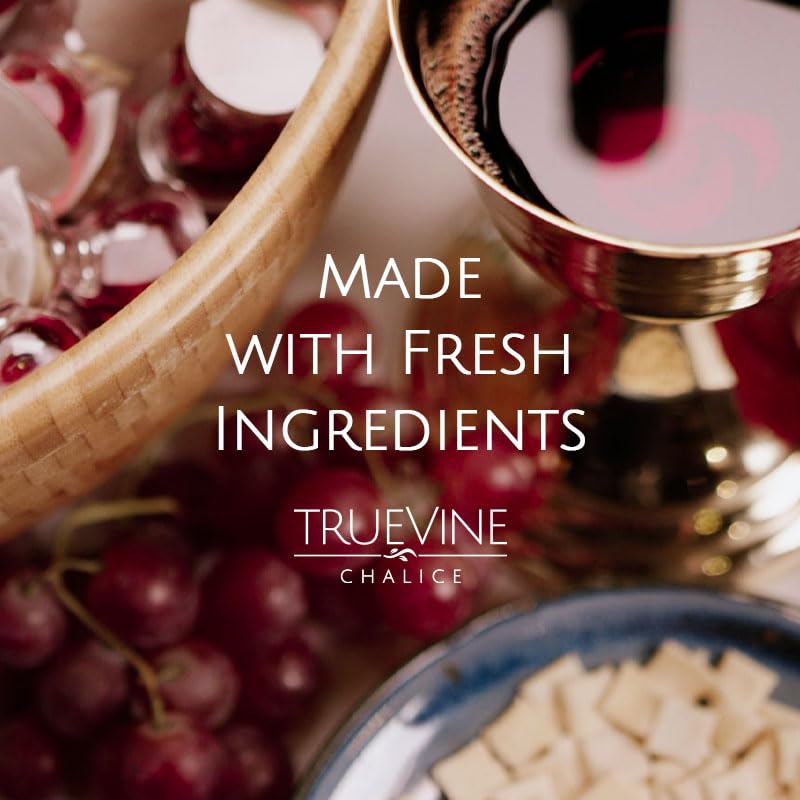 TrueVine Chalice Communion Cups and Wafer Set - 500 Prefilled Communion Cups with Fresh Unleavened Bread & Grape Juice - Individually Sealed for Church Services, Bible Studies, and Home Worship - Fits Standard Communion Trays