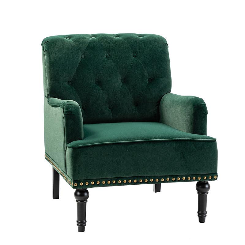 Luxury Constantino Velvet Armchair - Modern Upholstered Accent Chair for Living Room, Bedroom & Office - Soft Velvet Fabric with Sturdy Wooden Legs - Perfect for Home Decor, Relaxing & Reading