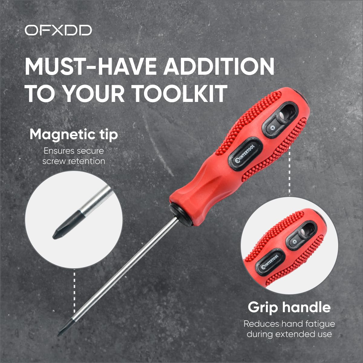2 Pcs Magnetic Phillips Screwdriver Set - PH0, 2.95 Inch with Cushion Grip for Home & Construction (Red) - Perfect for DIY & Repair