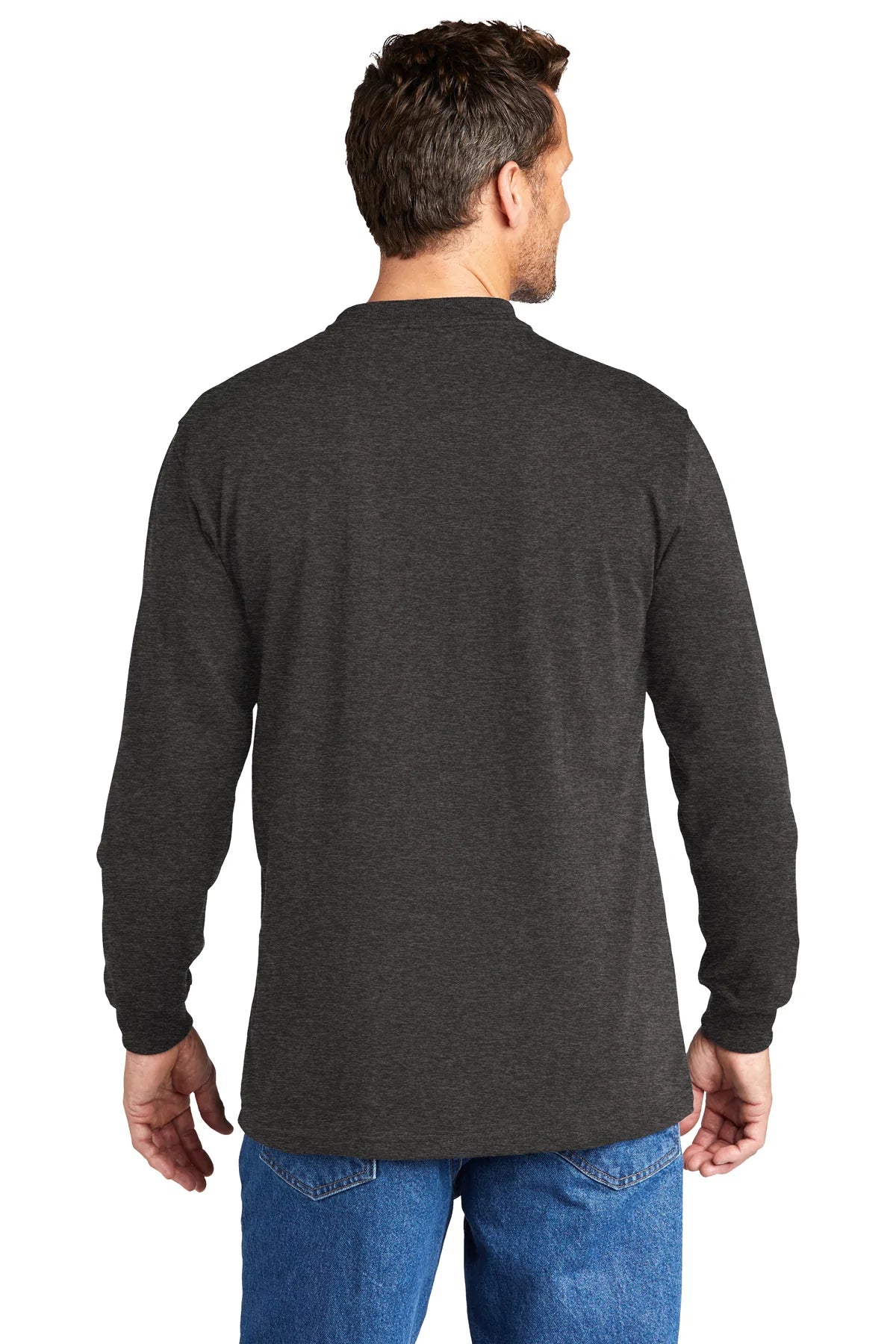 Carhartt Men's Long Sleeve Henley T-Shirt - Carbon Heather Work Shirt for Casual Wear & Outdoor Activities