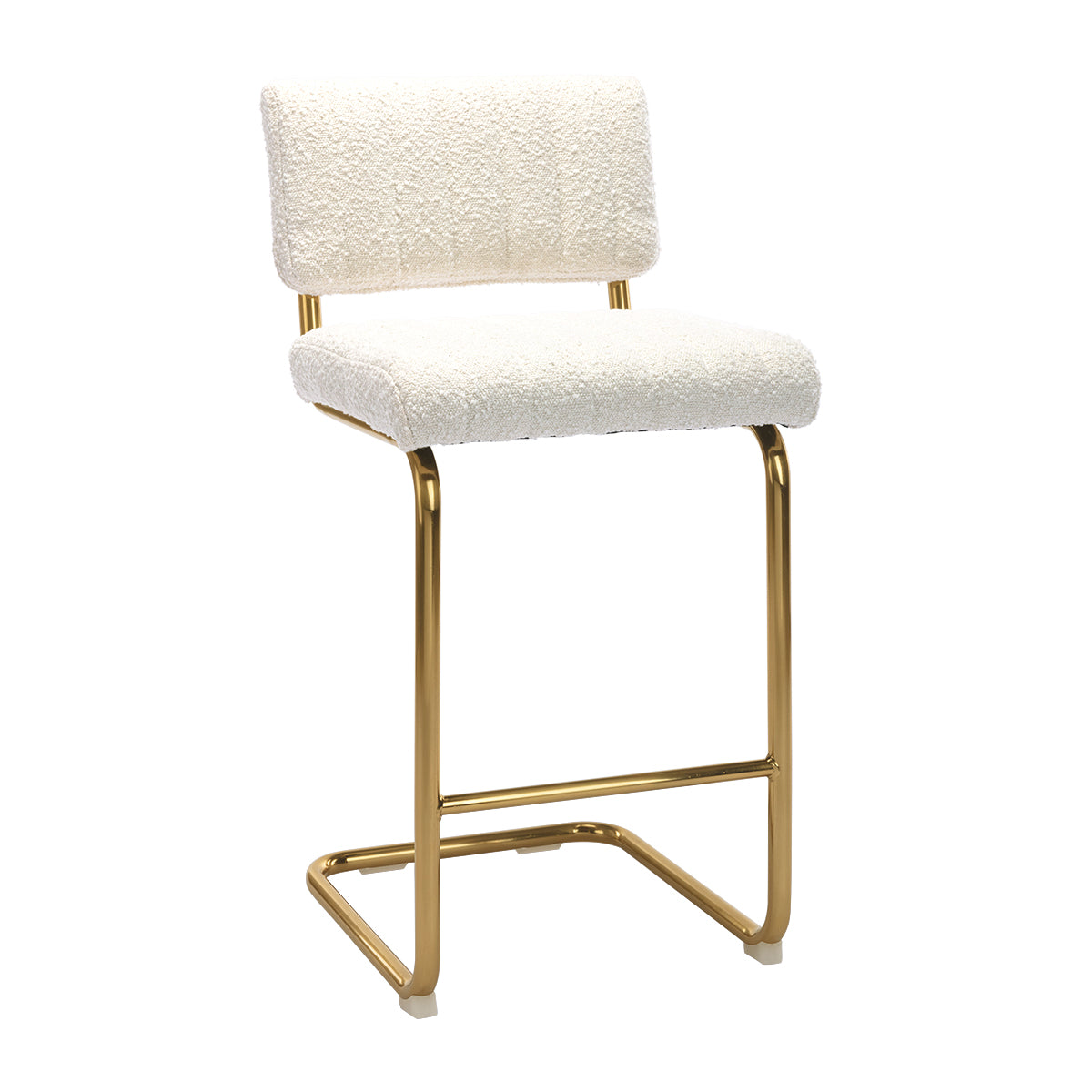 Blake Boucle Bar Stool - Modern Upholstered Counter Height Stool with Swivel Base for Kitchen Island, Breakfast Nook & Home Bar Decor