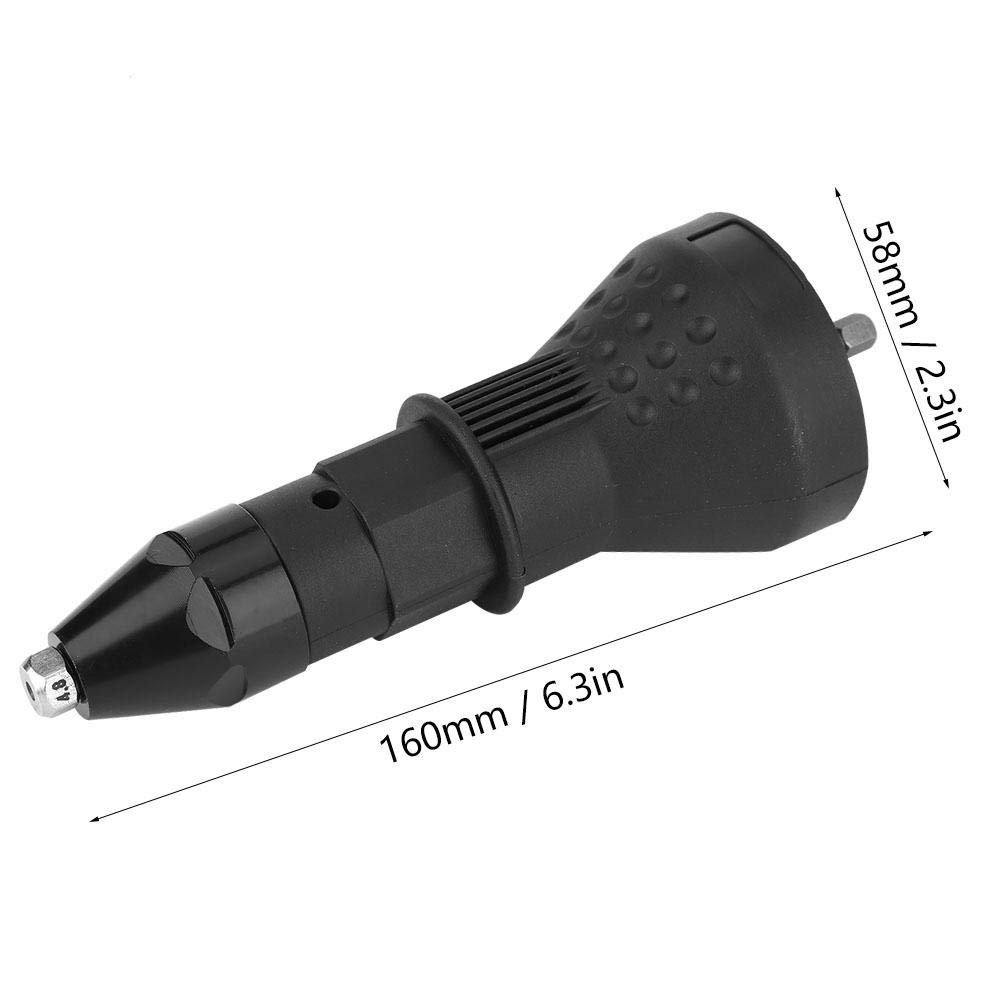 Cordless Drill Rivet Gun Kit - Electric Rivet Nut Tool Adapter for Power Drills, Insert Nut Riveter (Black) | Perfect for DIY Projects, Metalworking, and Automotive Repairs