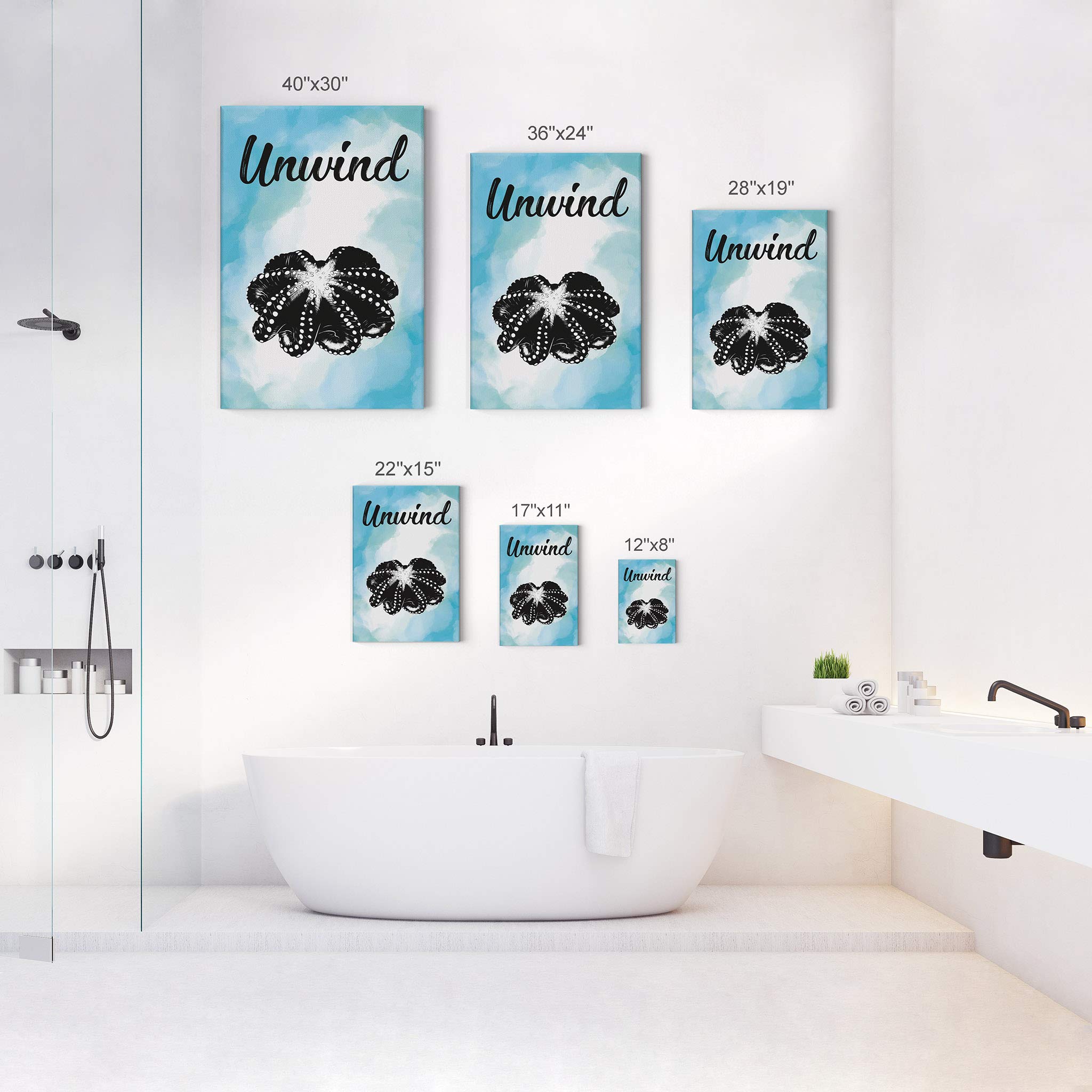 Blue Nautical Bathroom Canvas Print - Wall Art Decor for Home & Bathroom