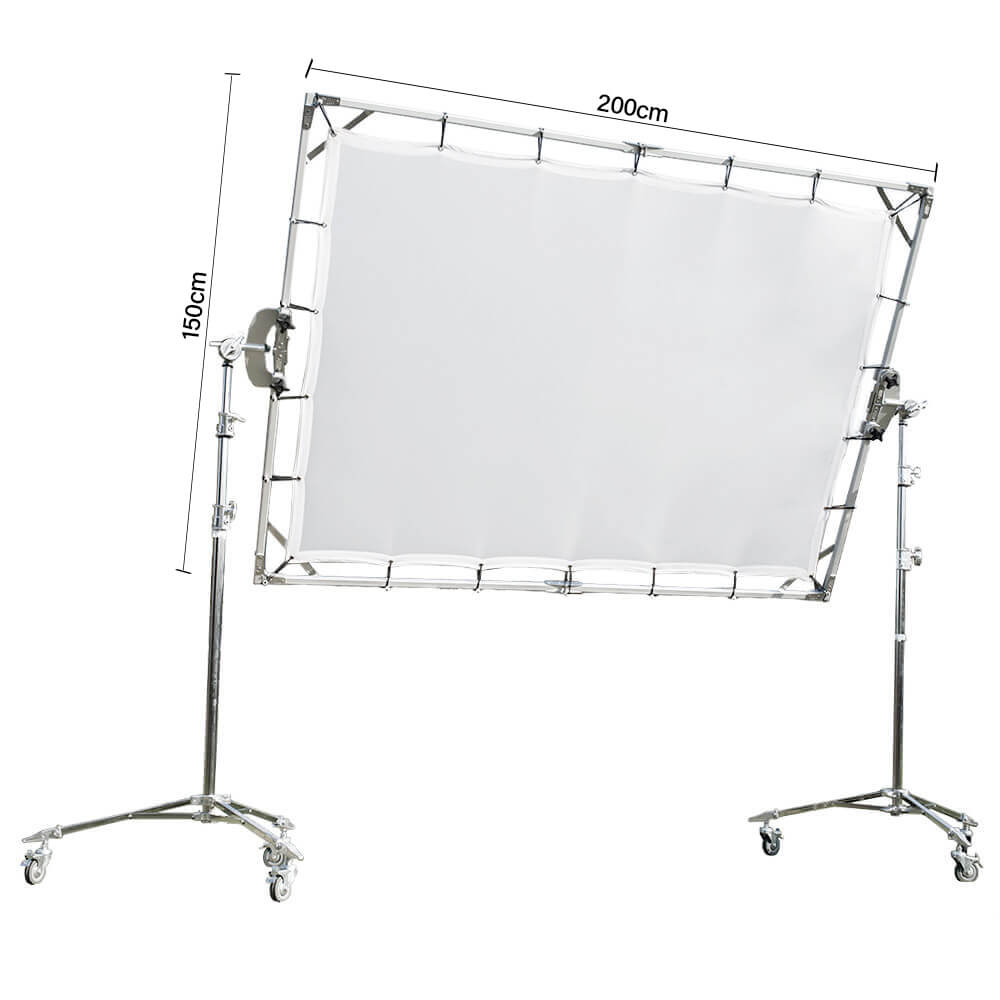 Butterfly Frame Sun Diffuser Panel with Light Stands - 150x200cm (5'x7') Photography Lighting Kit for Studio, Portrait & Product Photography