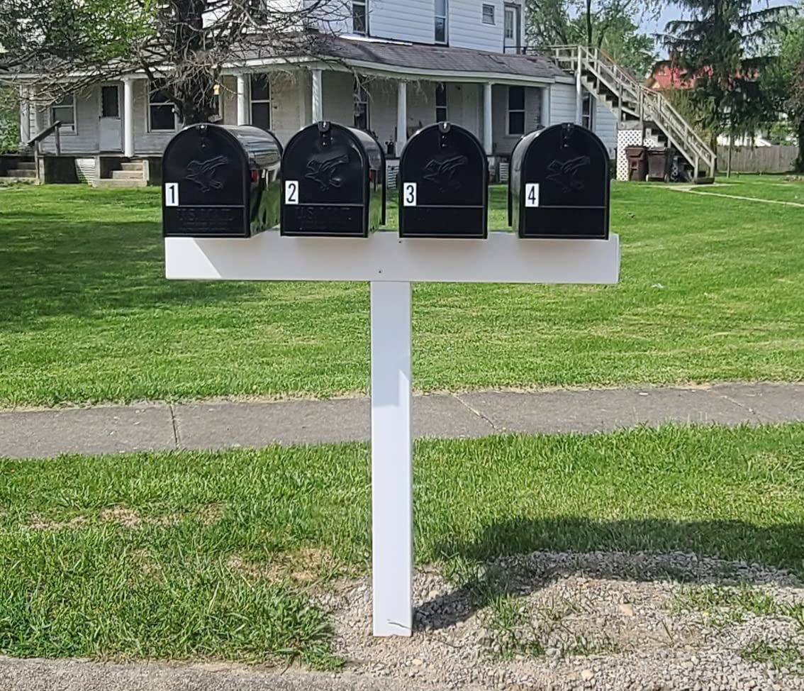 4L 42-in x 45-in White Vinyl Mailbox Post Sleeve - Durable Weatherproof Cover for Mailbox Posts (Mailbox Not Included) - Perfect for Residential, Commercial & Rural Mailbox Protection