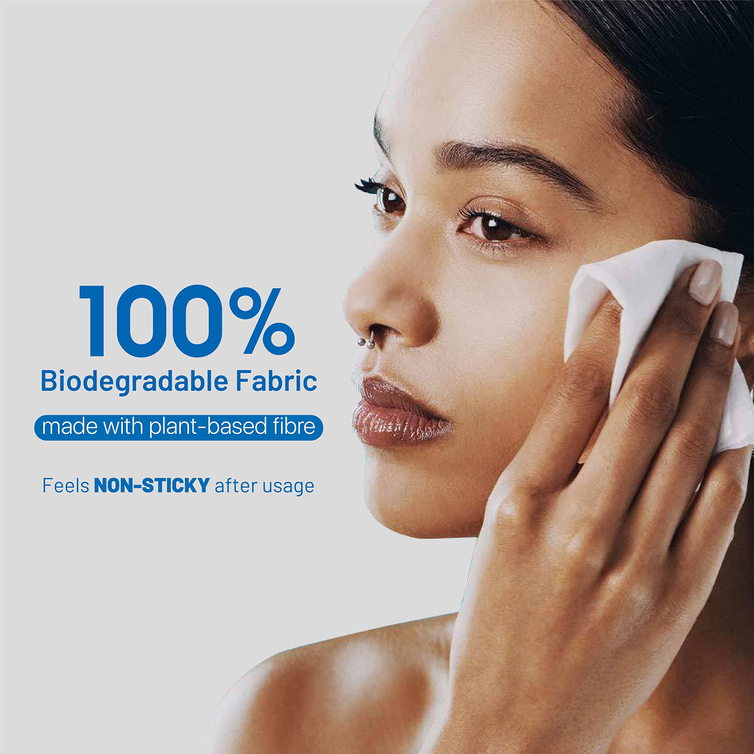 Biodegradable Makeup Remover Wipes - Cucumber & Avocado Scented Facial Cleansing Wipes for Daily Skincare, Gentle & Refreshing, 3-Pack | Perfect for Travel, Gym & On-the-Go Use