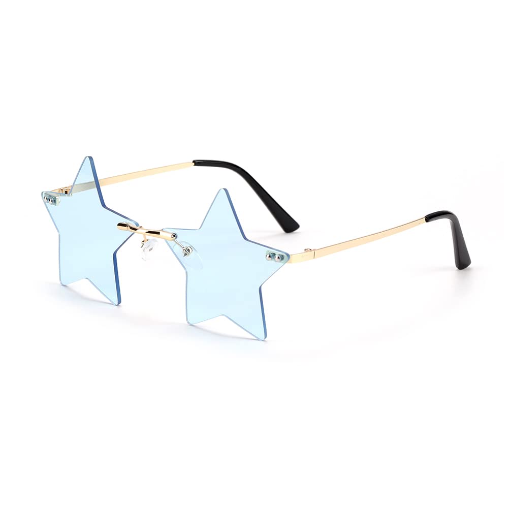 Trendy Rimless Star Shape Sunglasses for Women & Men - Fashionable Pentagram Eyewear for Parties, Festivals & Outdoor Events