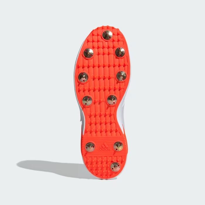 Adidas Adipower Vector 20 Cricket Shoes - White/Blue Metal Spikes for Professional Cricket Players - Perfect for Matches & Training Sessions