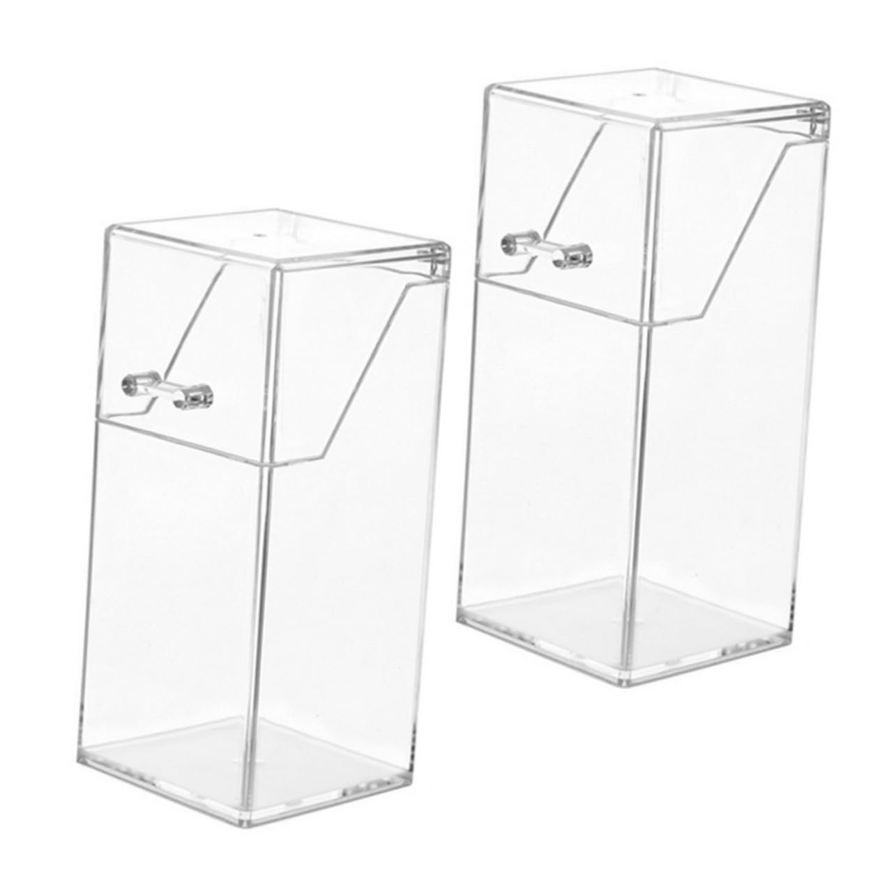 Housoutil 2-Pack Clear Acrylic Makeup Brush Organizer with Lid - Cosmetic Brush Storage & Pen Holder for Bathroom, Dresser, Vanity, Countertop | Perfect for Makeup Artists & Beauty Enthusiasts