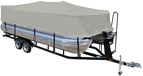 LEADALLWAY 600D Heavy Duty Pontoon Boat Cover with PVC Coating - Waterproof Protection for 17-20FT Boats - Perfect for Outdoor Storage & Marine Use