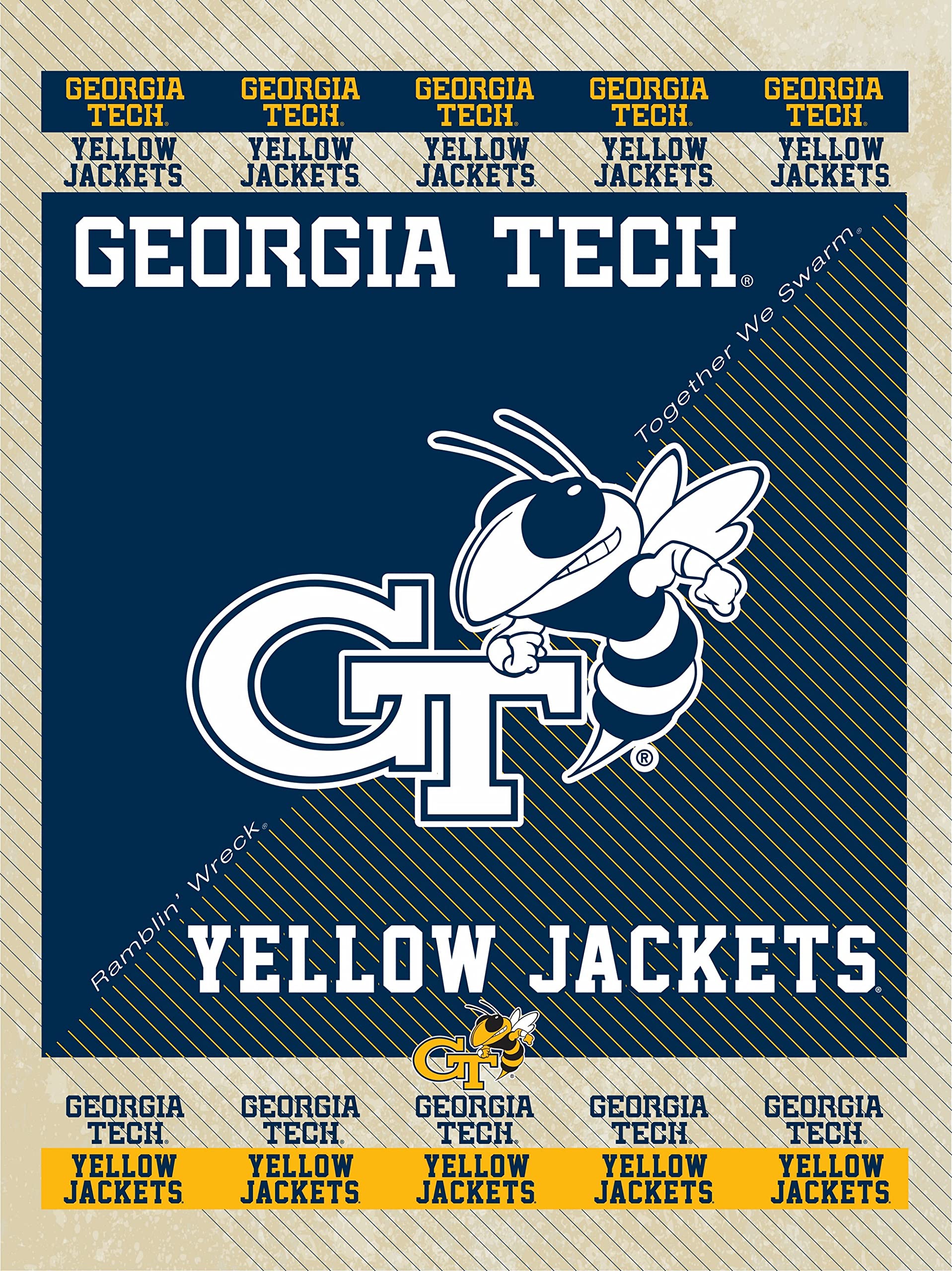Georgia Tech Yellow Jackets Canvas Wall Art - College Dorm Decor, Alumni Gift, Home Office & Game Room Decor - Perfect for Georgia Tech Fans & Graduates