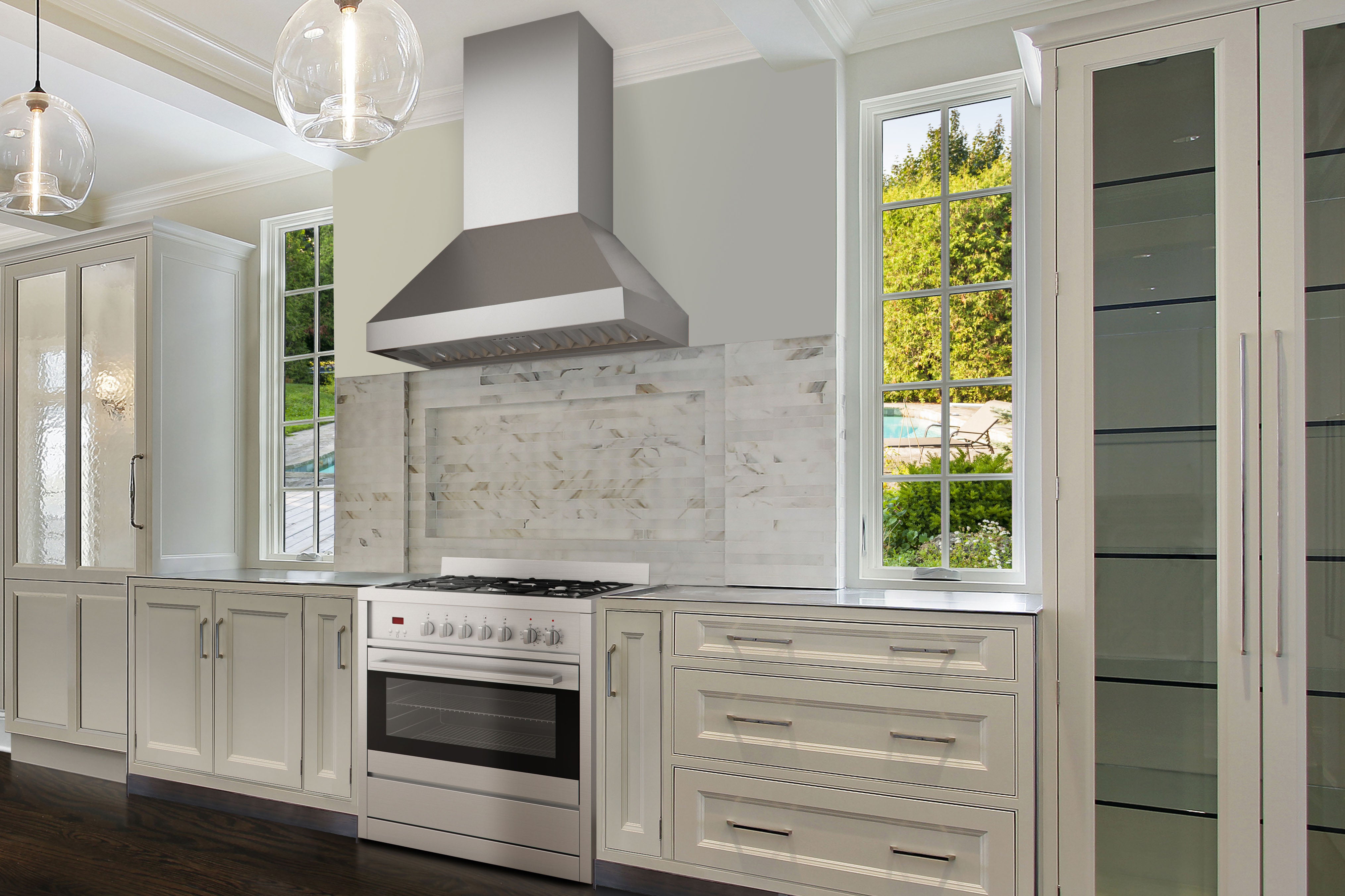 WPRO Turbo 36 Inch Wall Mount Range Hood - 1000 CFM Powerful Kitchen Ventilation for Smoke & Odor Removal - Perfect for Home Cooking, Grilling & Commercial Kitchens