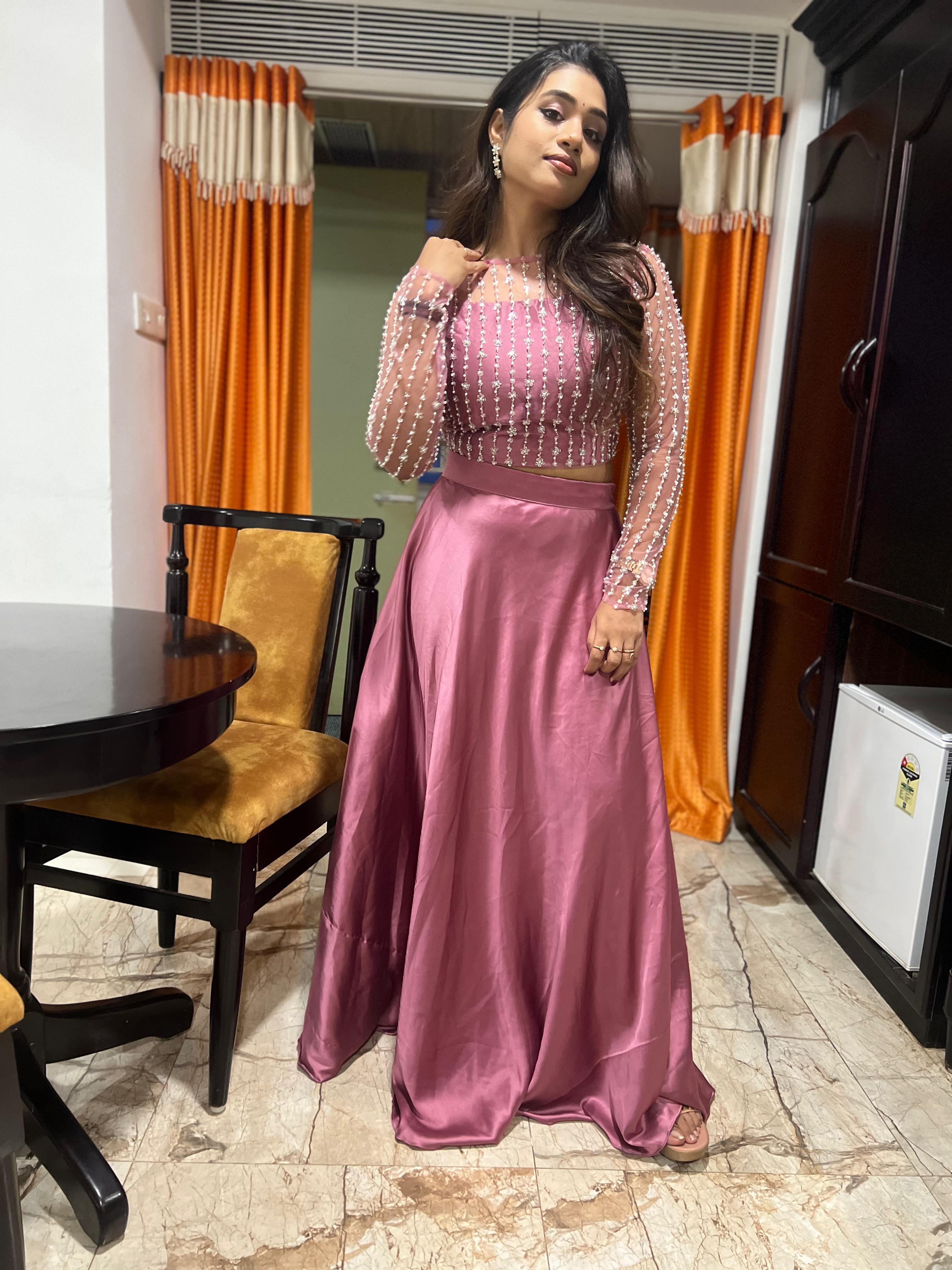 DD626 Niha Premium Designer Cropped Top & Skirt Set - Trendy Women's Fashion Outfit for Party, Date Night & Summer Wear