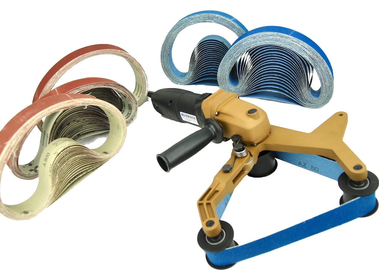 BLUEROCK Tools 40A & 100 Belts Pipe Polisher Grinder Sander - Compatible with Metabo - Perfect for Metal Polishing, Wood Sanding, and DIY Home Improvement Projects