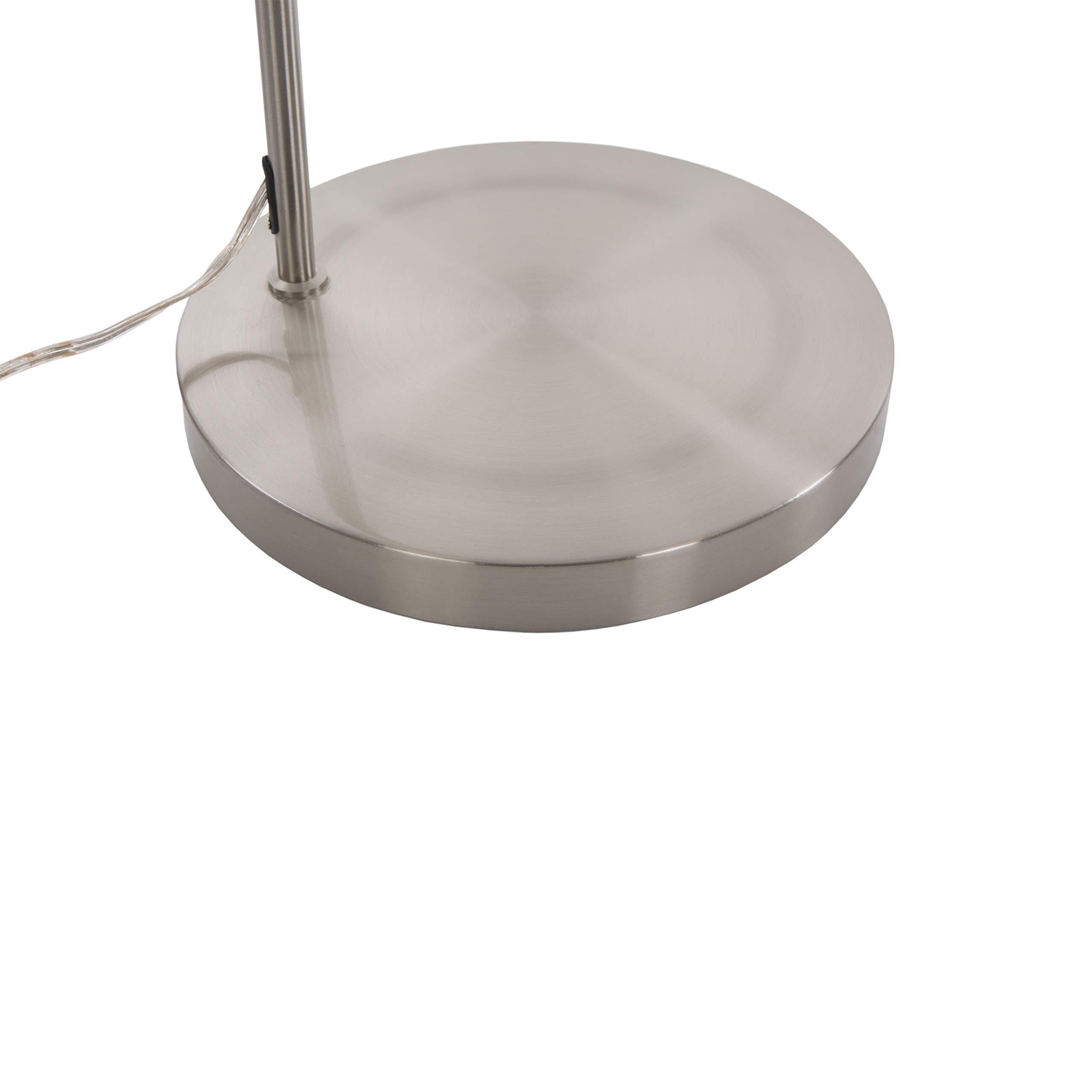 Yosemite Home Décor PFL128PW-SS Modern Arc Floor Lamp with Satin Steel Finish - Adjustable Height for Living Room, Bedroom, or Office Lighting