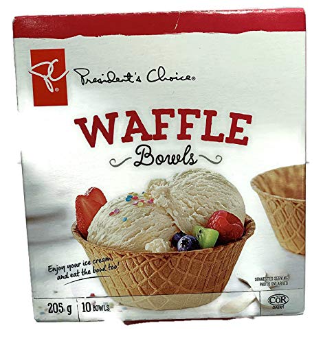 Premium PC Ice Cream Cone Waffle Bowls - 10 Count (205g/7.2oz) | Imported from Canada | Perfect for Ice Cream Parlors, Dessert Parties & Home Treats