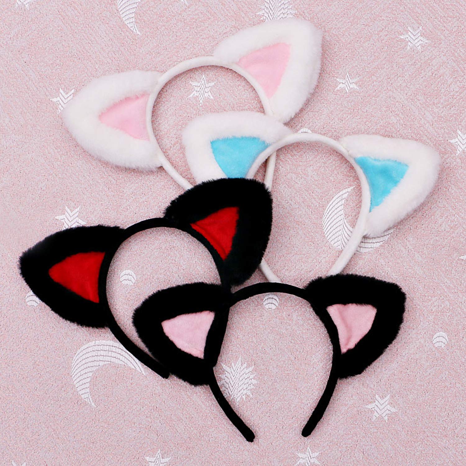 Fluffy Cat Ears Headband - Soft Faux Fur Cosplay Accessory for Anime, Halloween & Party Costumes | Cute Kawaii Ears for Cam Girls, Streamers & Roleplay
