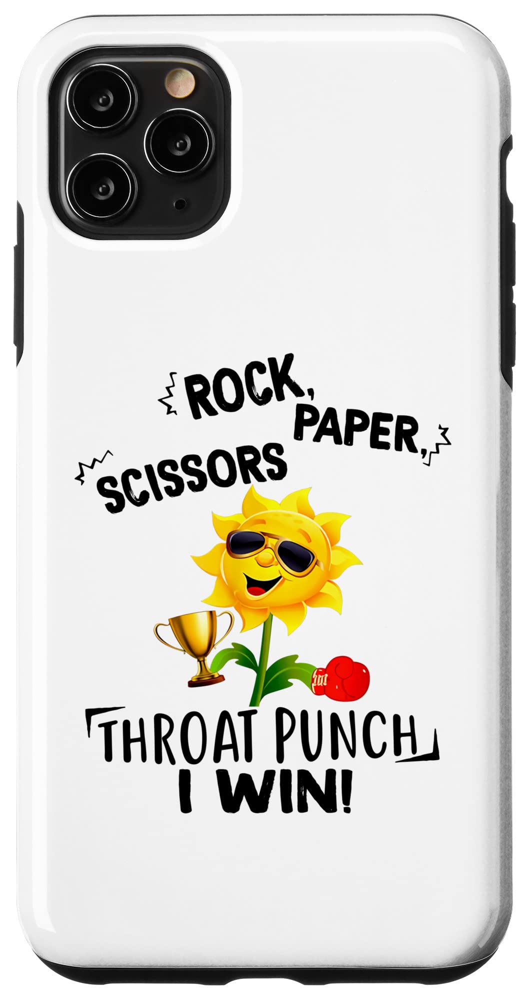 iPhone 11 Pro Max Case - Sunflower Design with Rock Paper Scissors Print | Protective Cover for Everyday Use, Travel & Work