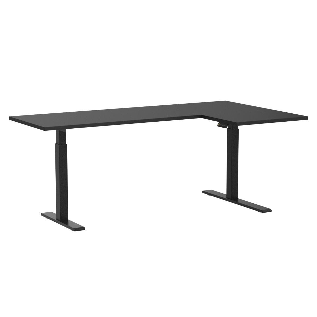 FLEXISPOT Pro Corner Desk - Dual Motor L-Shaped Electric Standing Desk, Height Adjustable Sit Stand Computer Desk with Splice Board, 63x40 Inches, Black (2 Packages) - Perfect for Home Office, Gaming & Workspace Setup