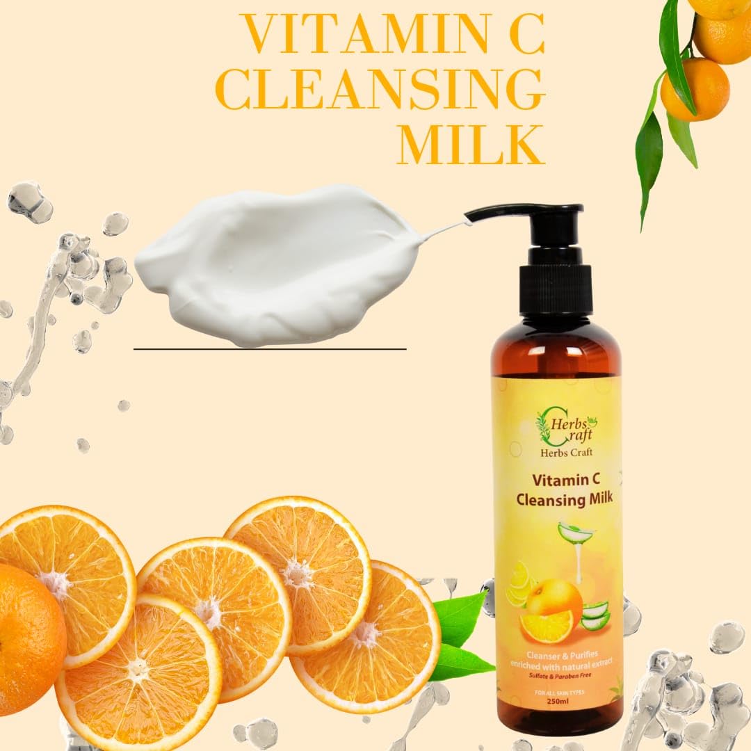**Herbs Craft Herbal Ayurvedic Absorbent, Non-Greasy Cleansing Milk & Cream for Women – Gentle Face Wash & Makeup Remover for Daily Skincare Routine**    *(Note: 