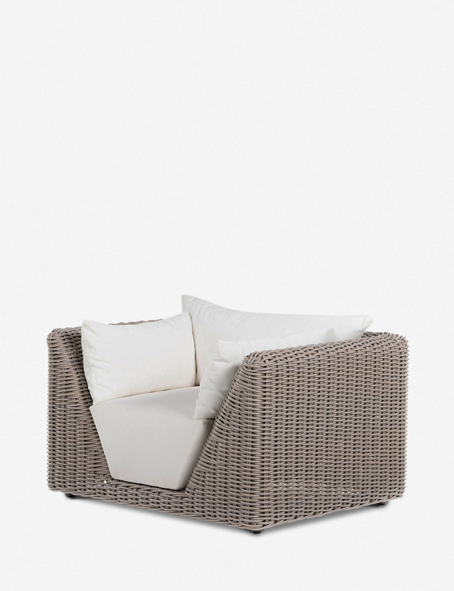 Eugenie Indoor Outdoor Accent Chair - Modern Patio Furniture for Living Room, Garden, Balcony & Porch - Weather-Resistant Comfortable Seating