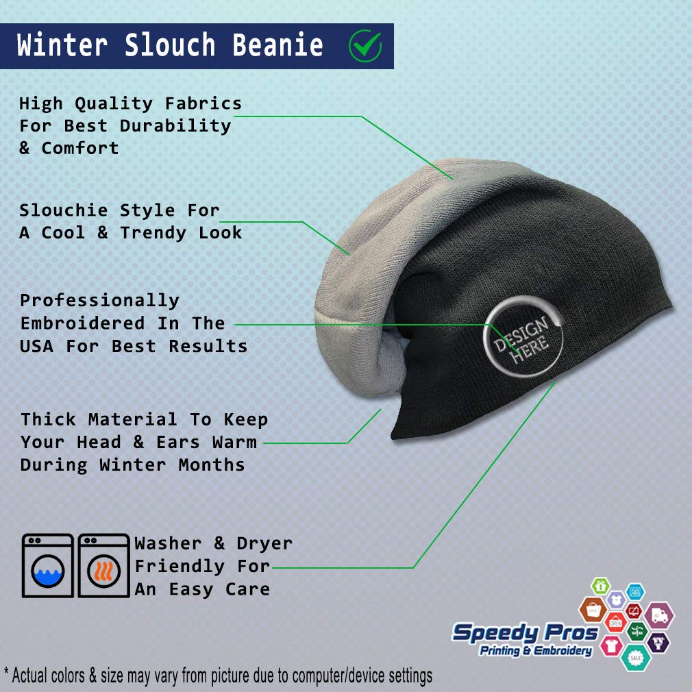 Speedy Pros Slouchy Beanie for Men & Women - Panda Bear Embroidery Winter Hat - Soft Cotton Skull Cap - Cozy Cold Weather Accessory for Outdoor Activities, Skiing, and Casual Wear