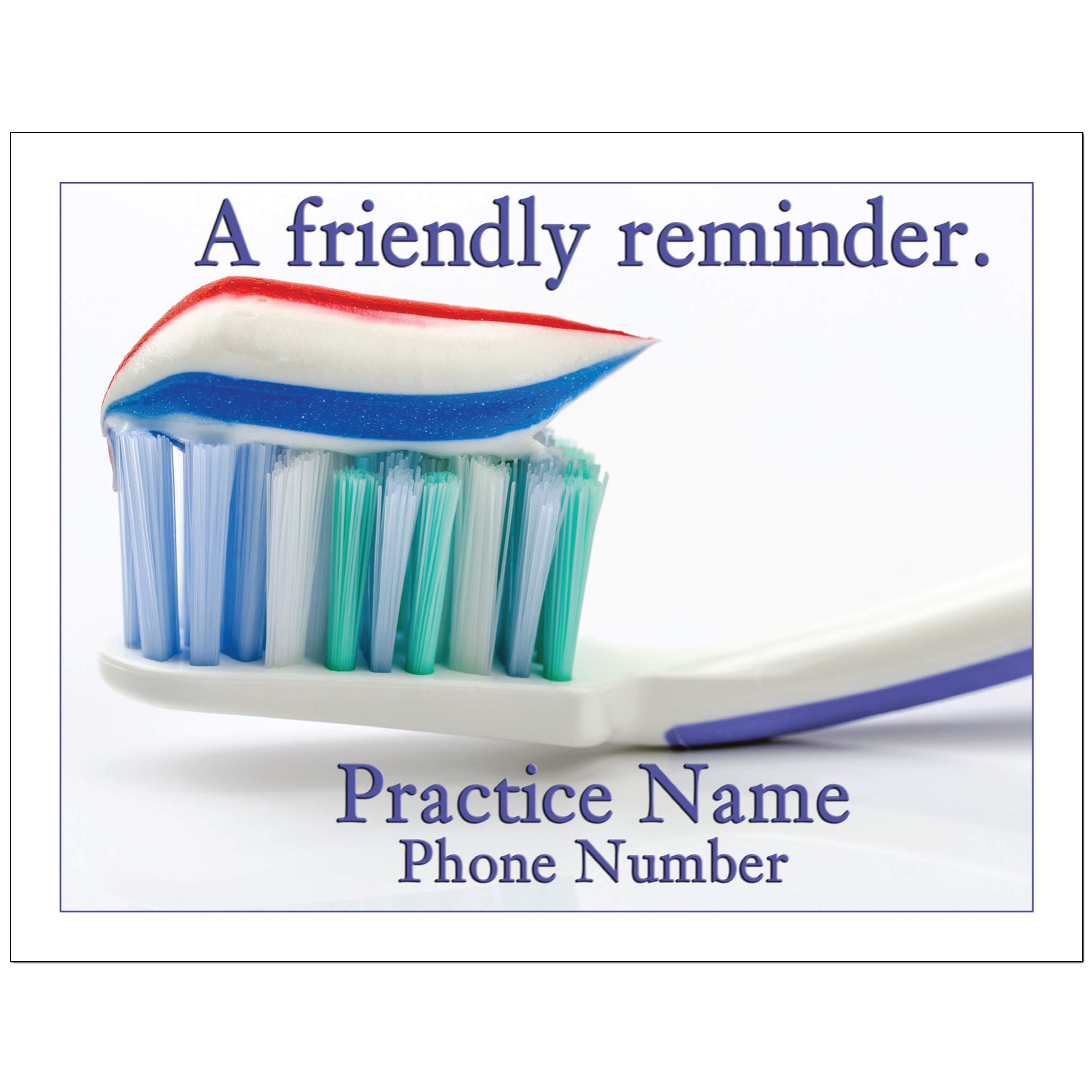 1000 Personalized Dental Laser Reminder Postcards - 4.25