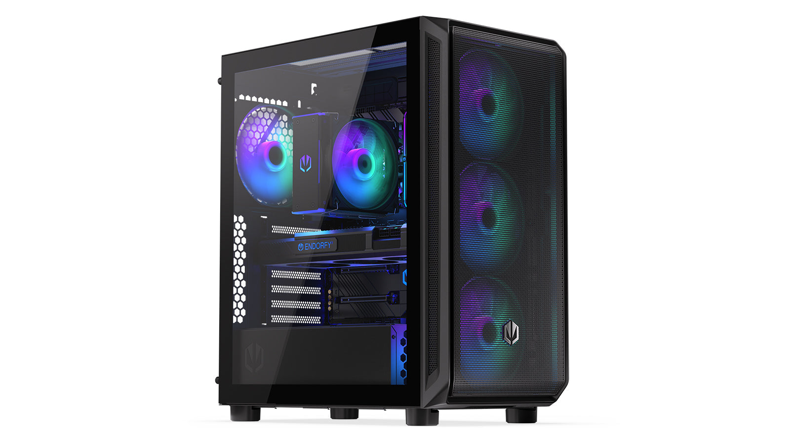 Endorfy Arx 500 ARGB Mid-Tower ATX PC Gaming Case - High Airflow, Tempered Glass, RGB Lighting (EY2A011) - Perfect for Gaming Rigs & Streaming Setups