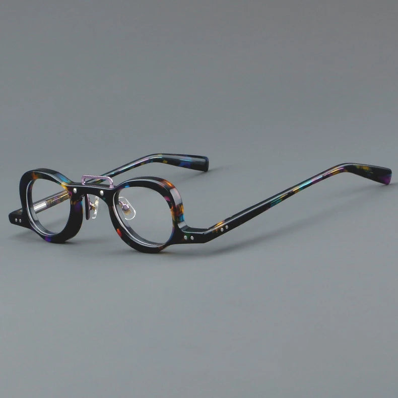 CCspace Women's Full Rim Small Round Double Bridge Acetate Eyeglasses Frame 57191 - Stylish Retro Glasses for Work, Reading & Everyday Fashion Accessory