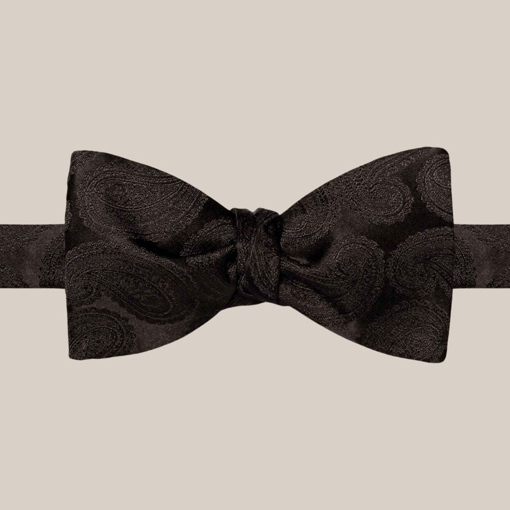 Elegant Black Silk Bow Tie for Men - Ready Tied & Adjustable - Perfect for Weddings, Prom & Formal Events