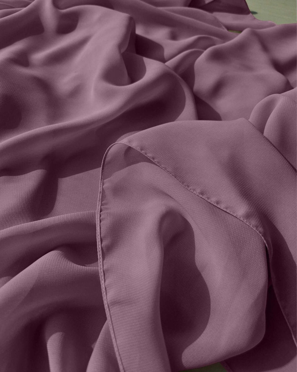 Premium Fig Chiffon Hijab Scarf - Soft Muslim Headscarf for Women, Breathable & Lightweight - Perfect for Daily Wear, Prayer, and Special Occasions