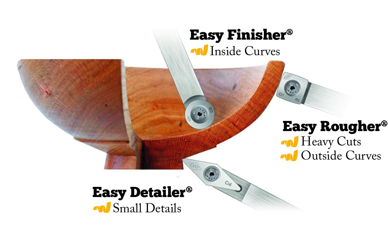 Easy Wood Tools Mid Size Micro Detailer (7700) with Replaceable Ci7 Carbide Cutter - Perfect for Woodturning, Carving & Fine Detail Work on Bowls, Pens & Small Projects
