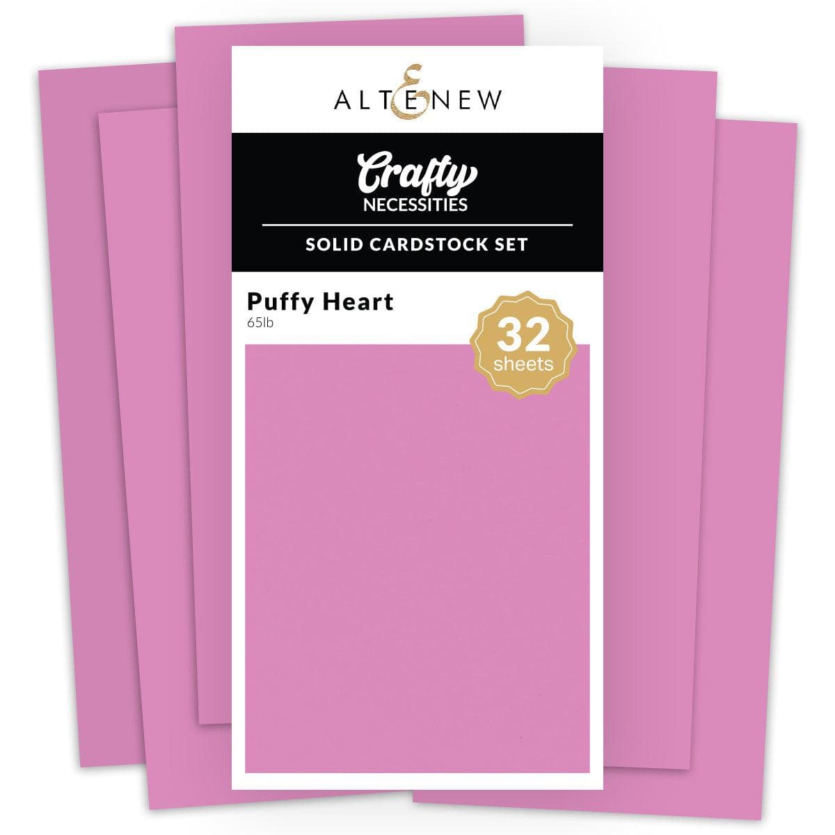 Premium 32-Sheet Solid Cardstock Set with Puffy Heart Design - Perfect for Scrapbooking, DIY Crafts, and Handmade Greeting Cards