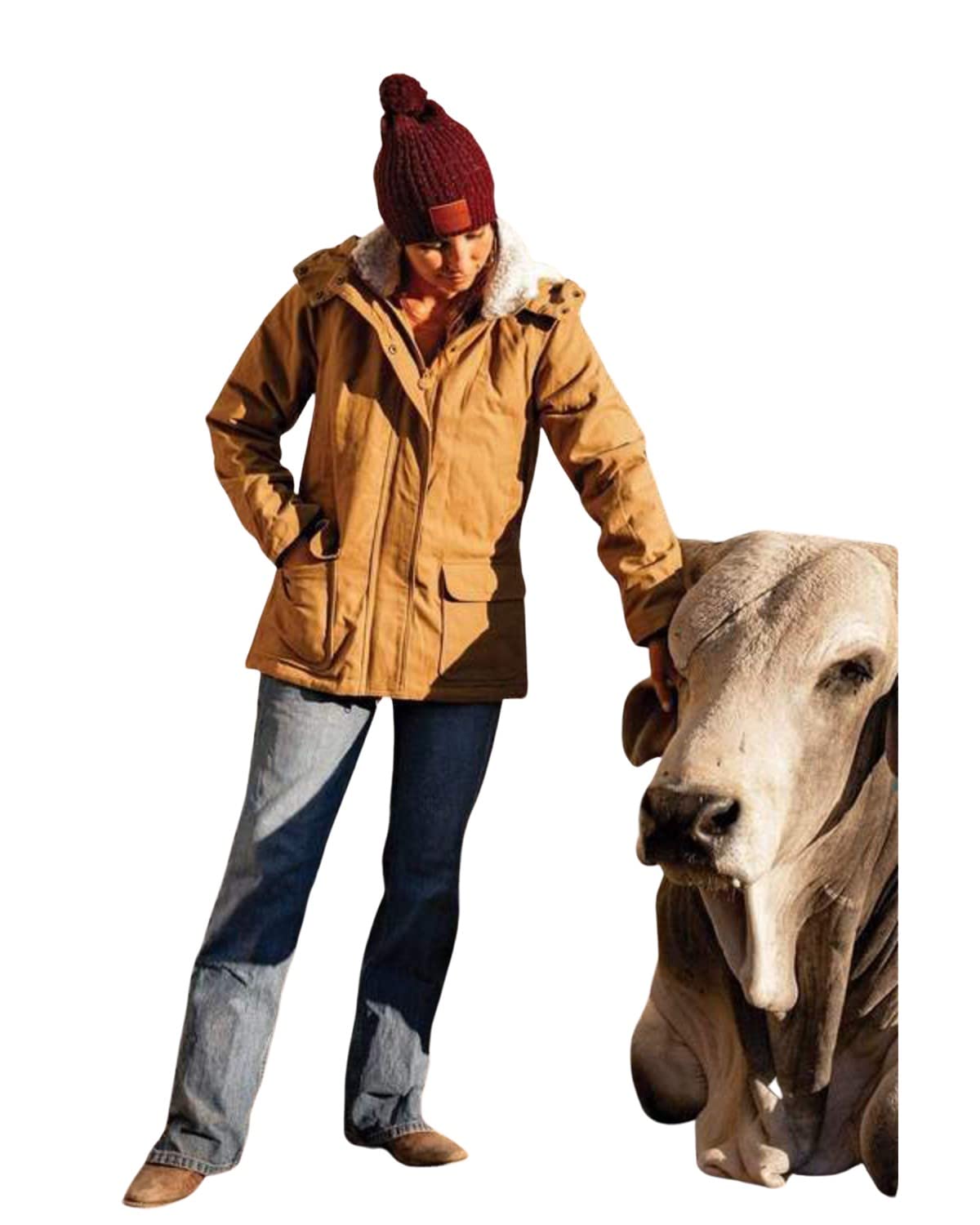 OUTBACK TRADING Women's Juniper Cotton Berber Lined Long Sleeve Jacket - Water-Resistant Outdoor Casual Coat for Hiking, Camping & Fall Fashion