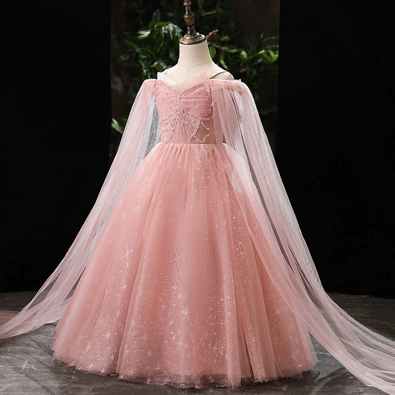 Elegant Pink Sequin Baby Girl Birthday Dress - Toddler Pageant Gown for Special Occasions | Perfect for Parties, Pageants, and Formal Events