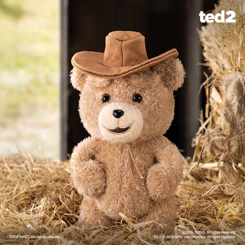 POP MART ted 2 Teddy Bear Action Plush Pendant - Cute Collectible Stuffed Animal Toy for Kids & Adults - Perfect for Gifts, Room Decor, and Movie Fans