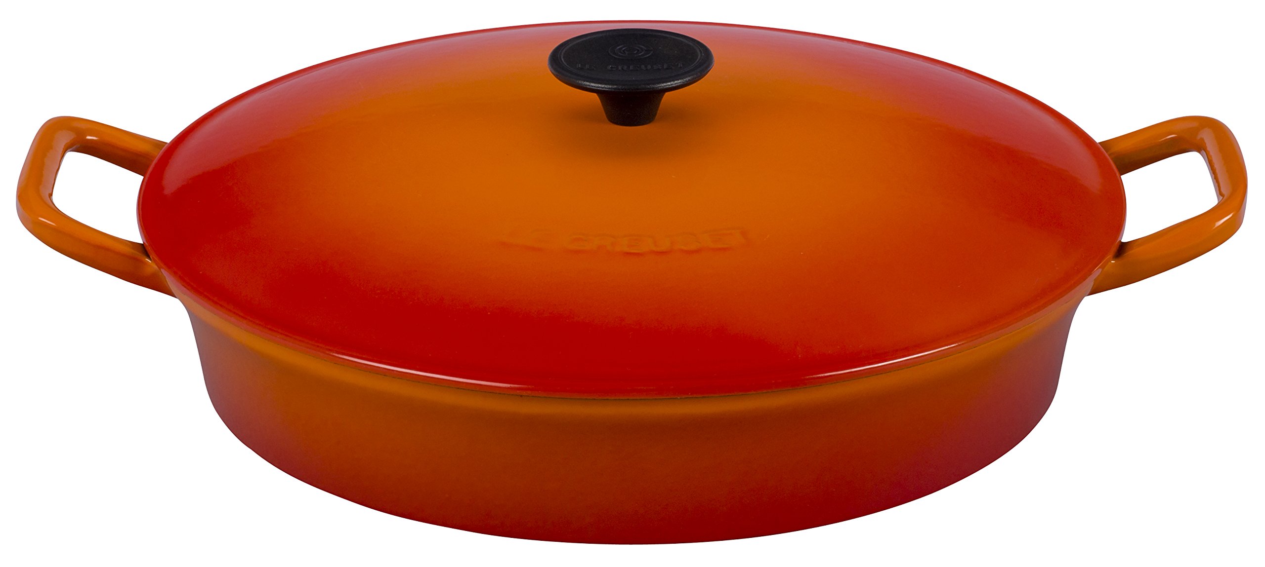 Le Creuset Enameled Cast Iron Fait Tout Dutch Oven – 3.75 Quart (3.5L) – Flame Color – Perfect for Braising, Stewing & Baking – Stovetop to Oven Safe Cookware