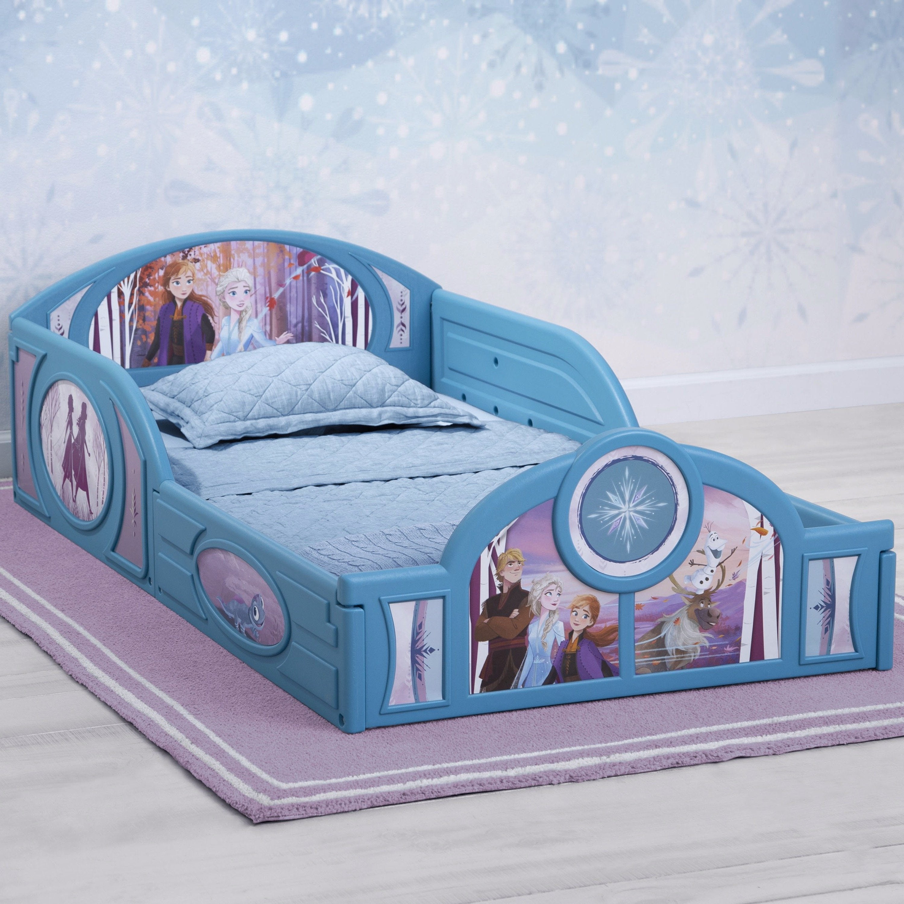 Frozen II Sleep and Play Toddler Bed - Disney Princess Elsa & Anna Pajama Set for Girls, Soft Cotton Sleepwear for Kids 2-4T | Perfect for Bedtime, Movie Nights & Dress-Up Play