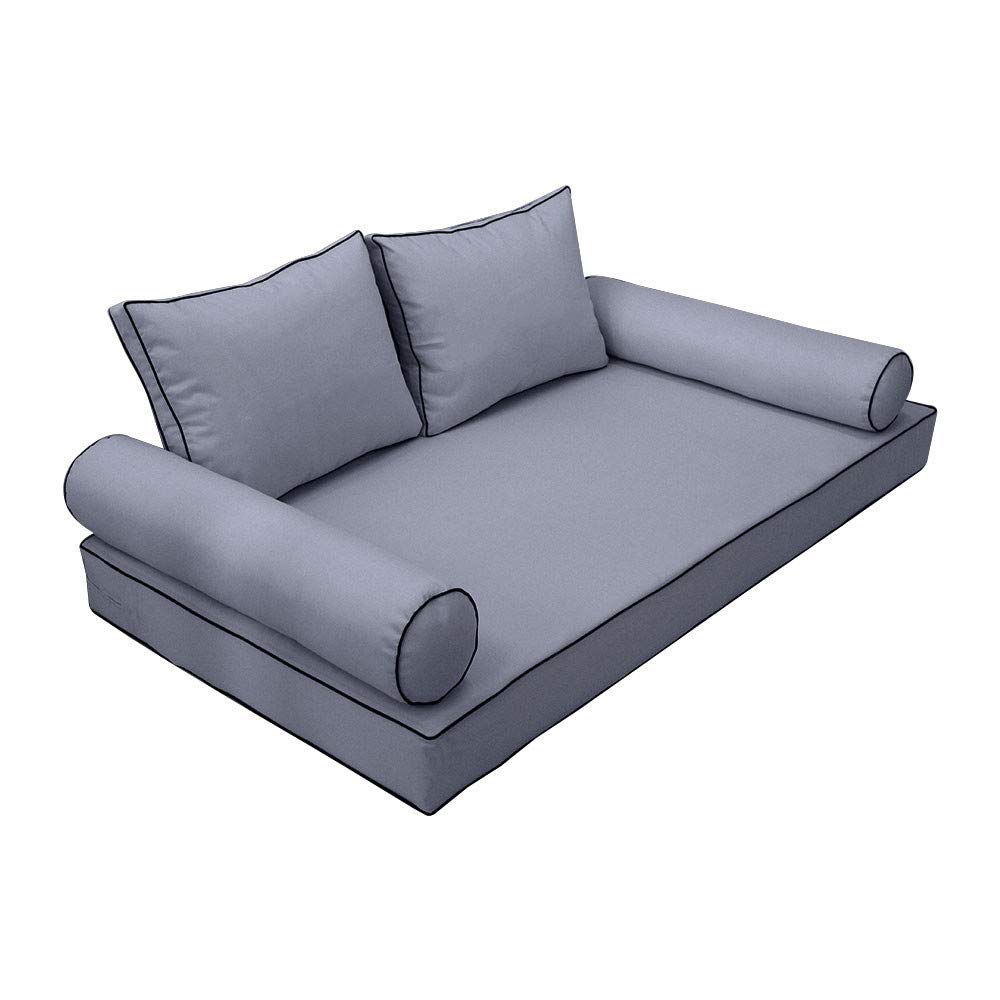 **Prolinemax Style1 5-Piece Outdoor Daybed Cushion Set - Contrast Piping, Crib Size (AD001) - Perfect for Patio, Poolside & Garden Lounging**    (Note: If 