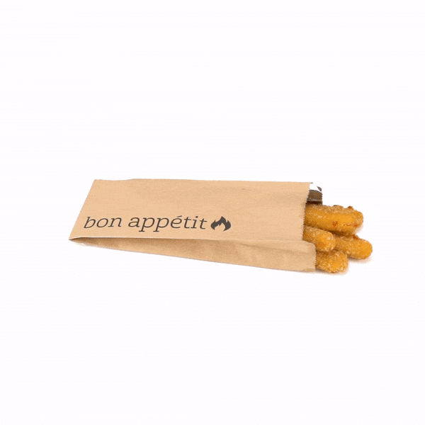 Eco-Friendly Kraft Paper Foil Bags with Bon Appetit Print - Pint Size (4.5