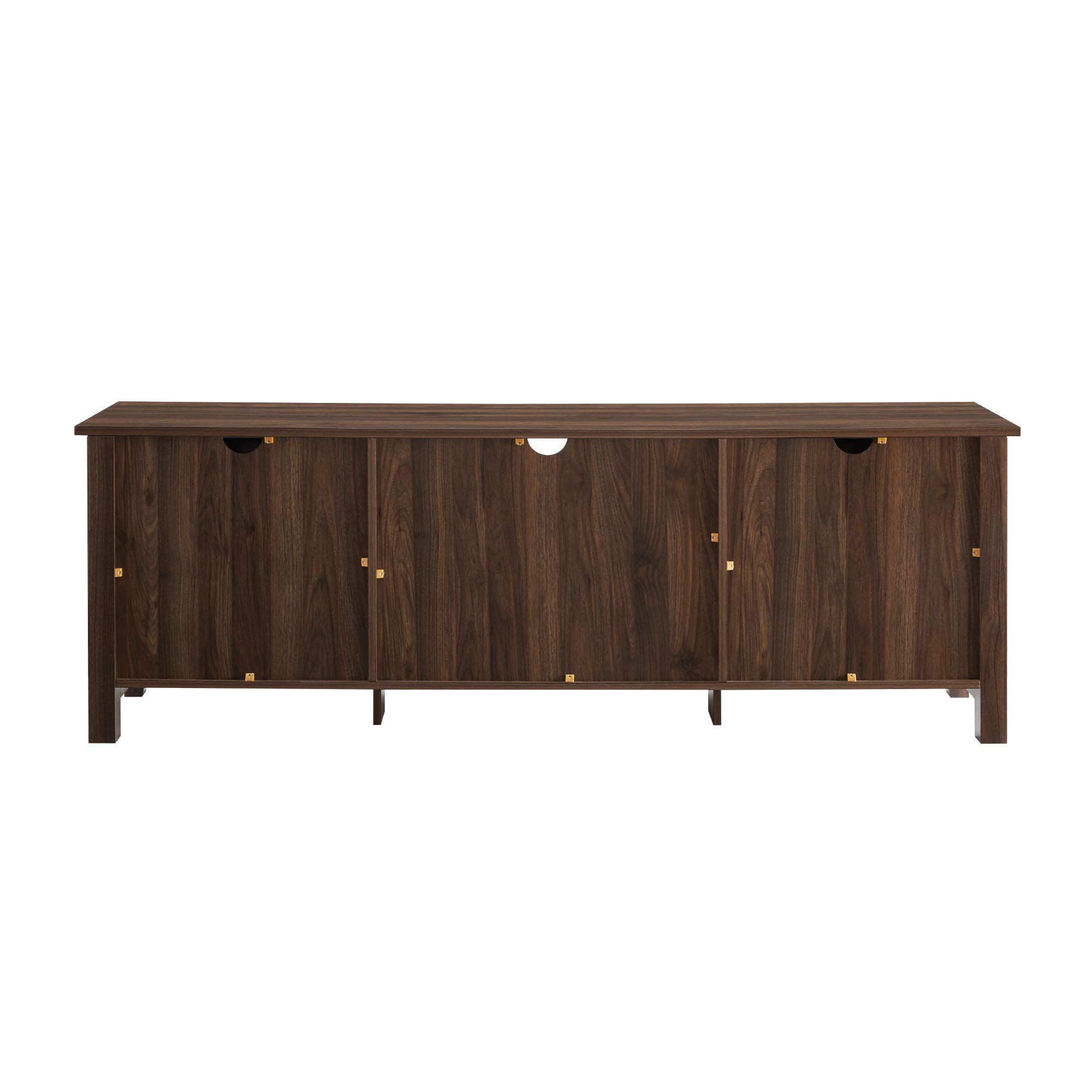 Walker Edison Ashbury Coastal Style Grooved Door TV Stand for 70-80 Inch TVs, Dark Walnut - Perfect for Living Rooms, Bedrooms & Coastal-Themed Home Decor