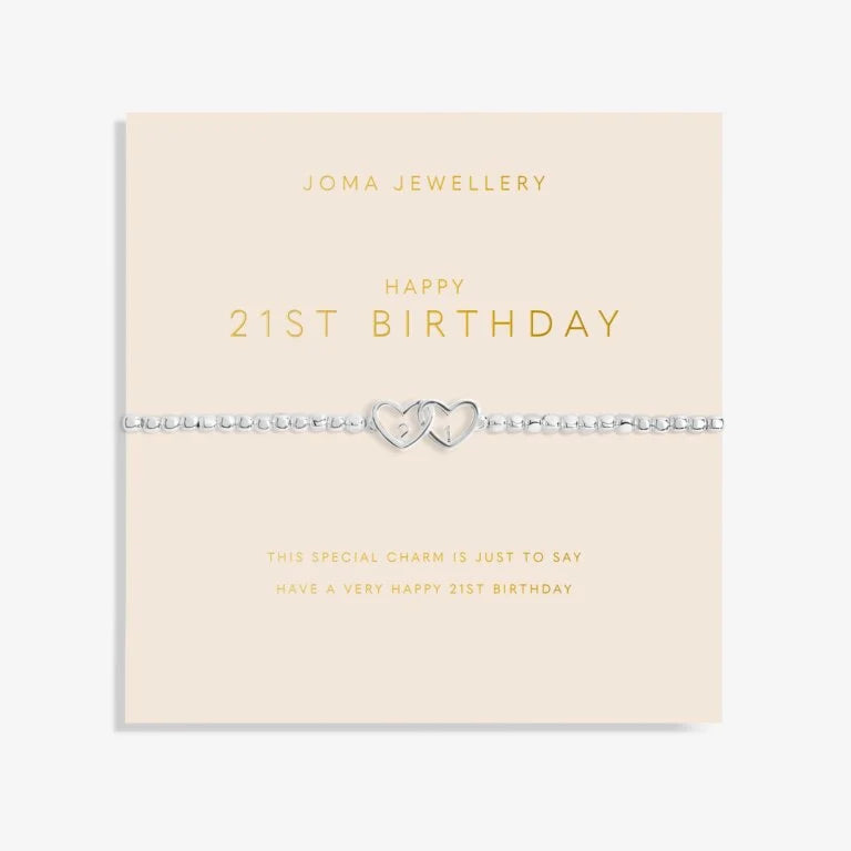 Joma Jewellery Bracelet - Forever Yours Happy 21st Birthday Gift for Women | Elegant Cubic Zirconia Bangle for Anniversary, Graduation & Special Occasions