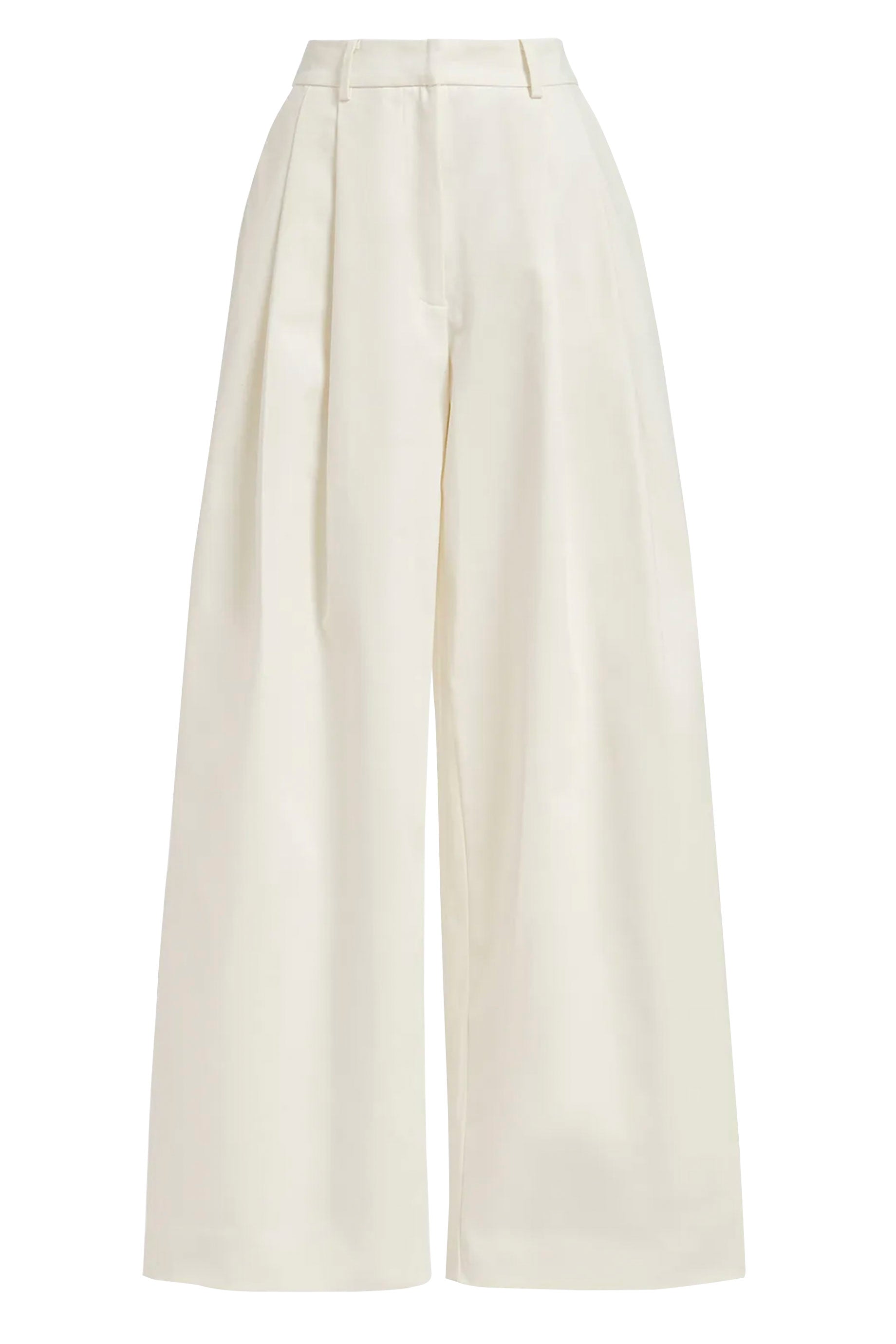 Essentiel Antwerp Furlong Pants for Women - High Waisted White Wide Leg Trousers | Casual & Office Wear | Perfect for Work, Travel & Everyday Outfits