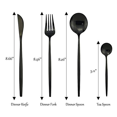 24-Piece Stainless Steel Silverware Set for 6 - Mirror Polished Red Handle Flatware Cutlery Set with Knife, Fork & Spoon - Dishwasher Safe for Home, Restaurant & Dinner Parties - Elegant Tableware for Everyday Use & Special Occasions