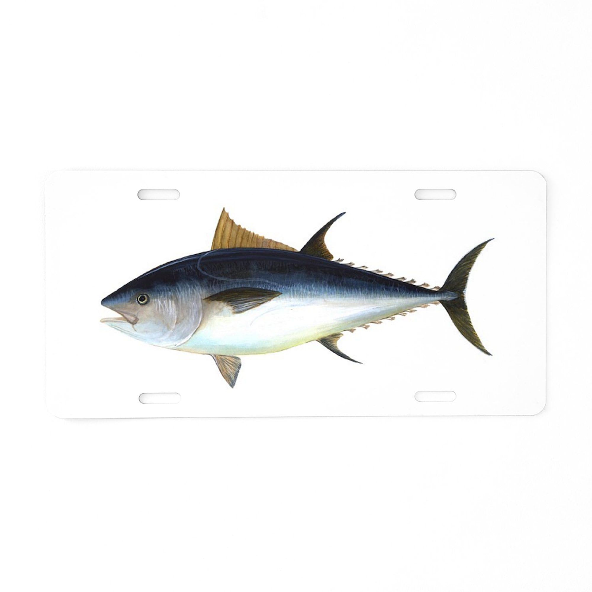 Bluefin Tuna Illustration Aluminum License Plate - Custom Front Vanity Tag for Cars, Trucks & Motorcycles | Unique Marine-Themed Vehicle Accessory for Fishing Enthusiasts & Ocean Lovers
