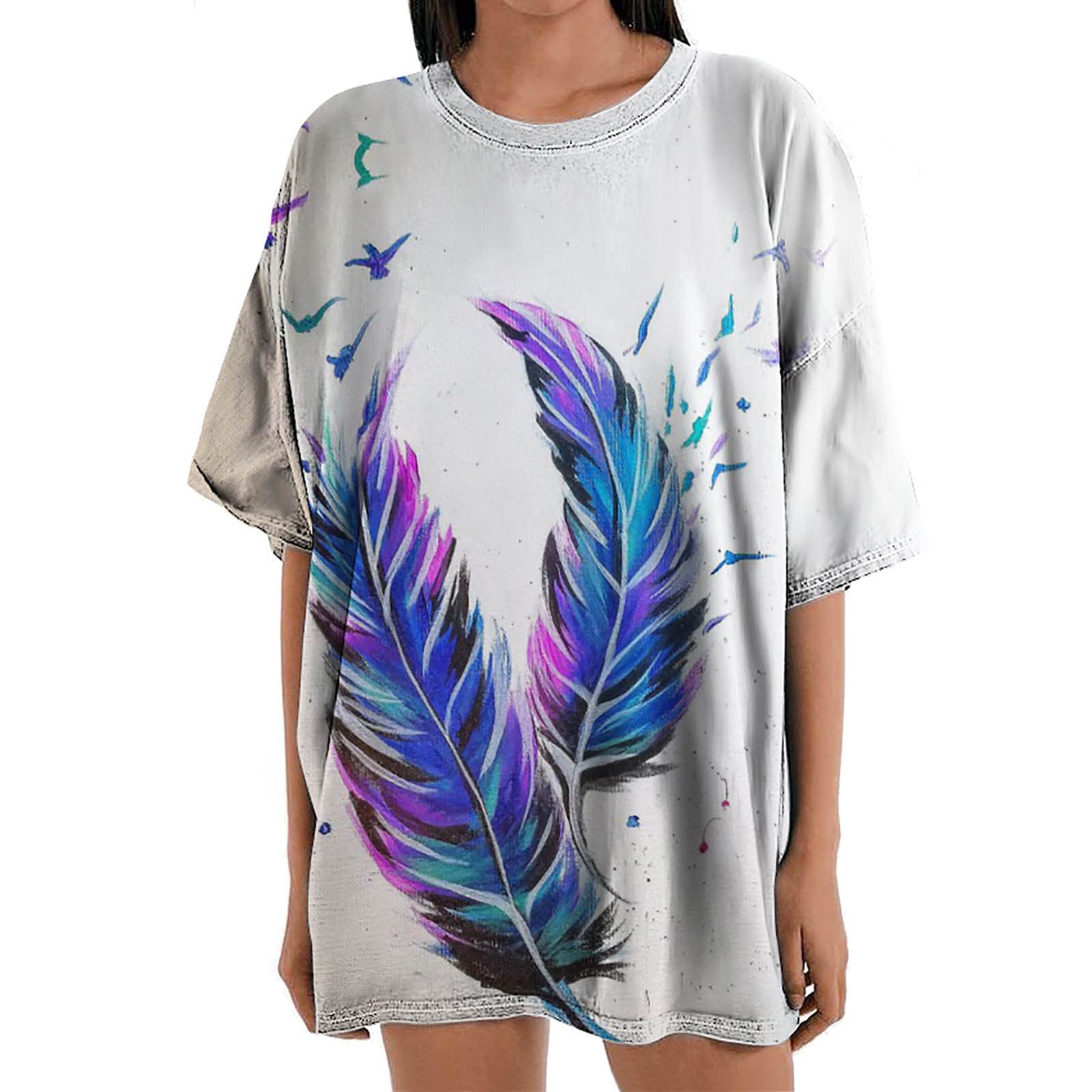 Women's Oversized Short Sleeve Tie Dye T-Shirt - Summer Y2K Round Neck Loose Fit Pullover Blouse | Casual Wear, Beach Outfits, Street Style Fashion